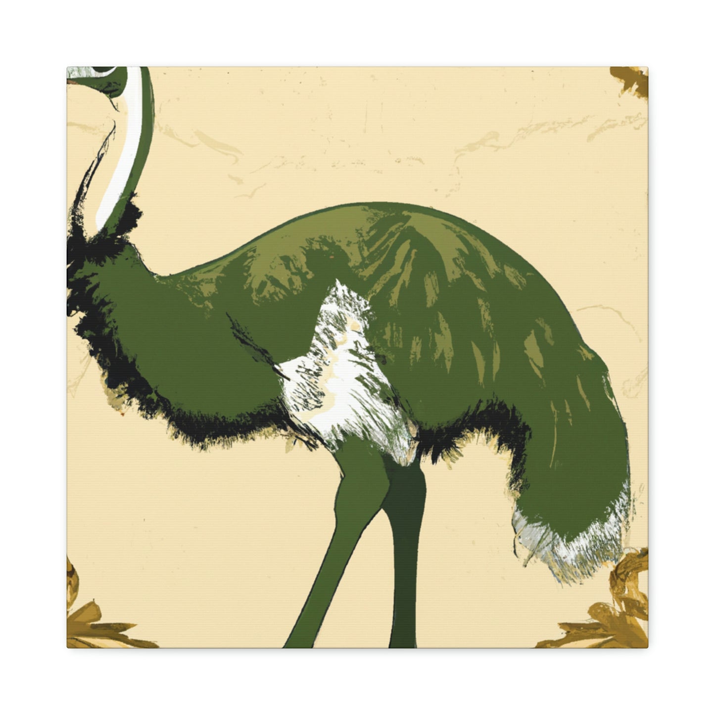 "Emu's Glittering Plumage" - Canvas