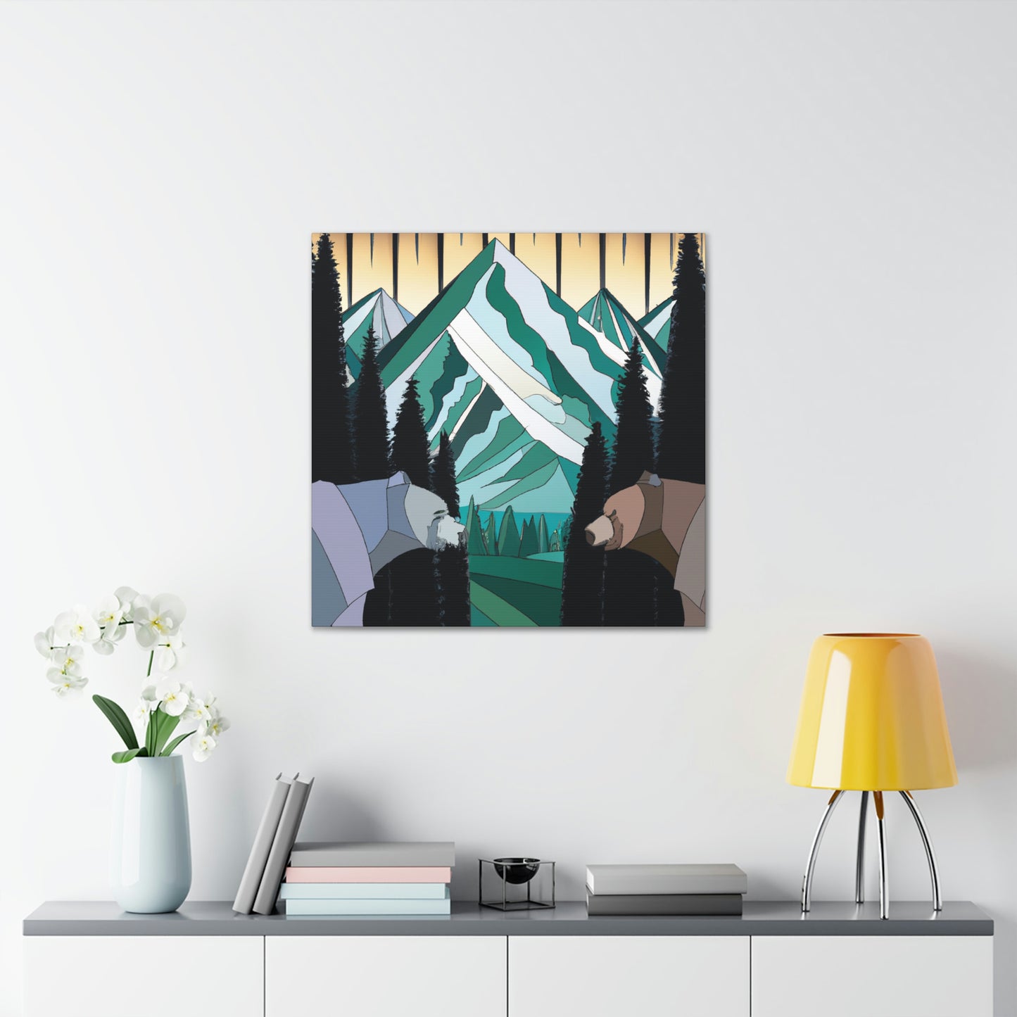 "Bold Bear in Deco" - Canvas