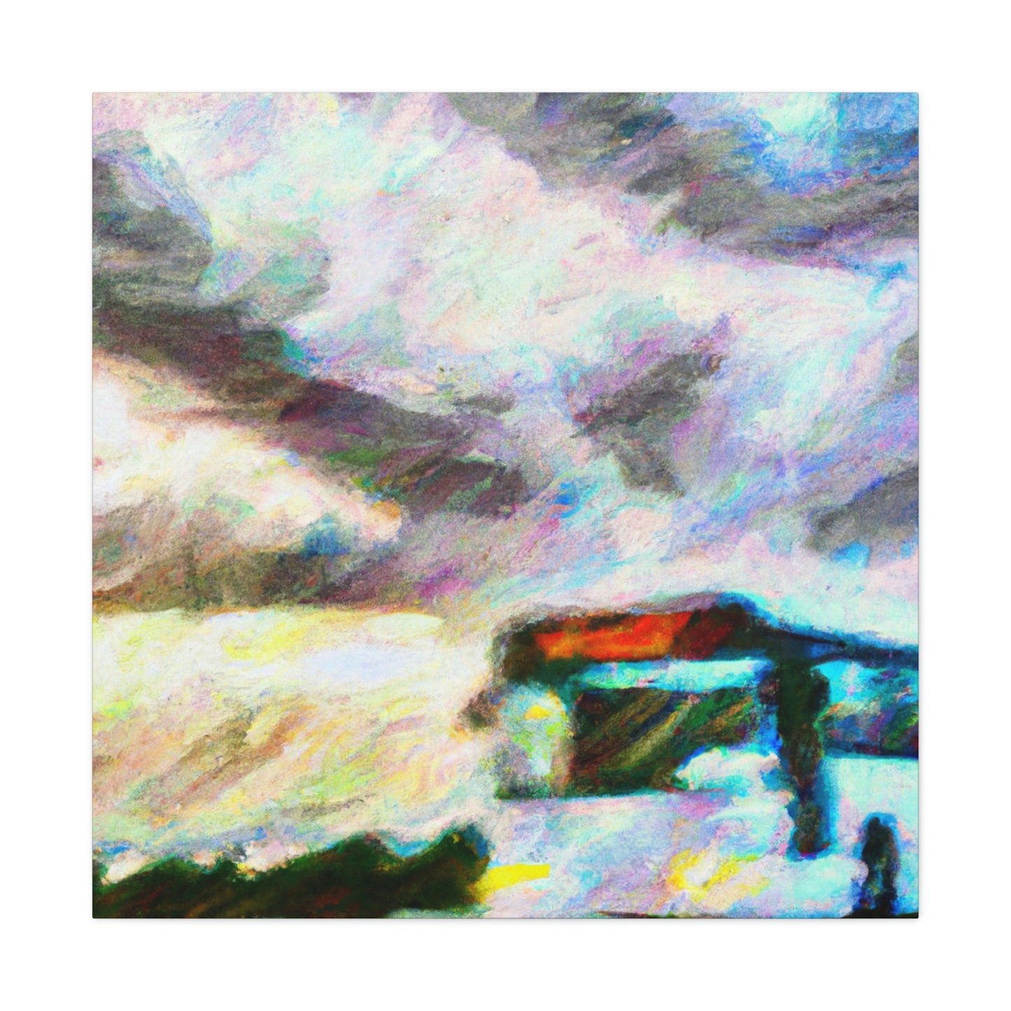 "Bus Against A Crimson Sky" - Canvas