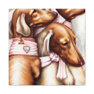 "Dashing Dachshund Deco" - Canvas