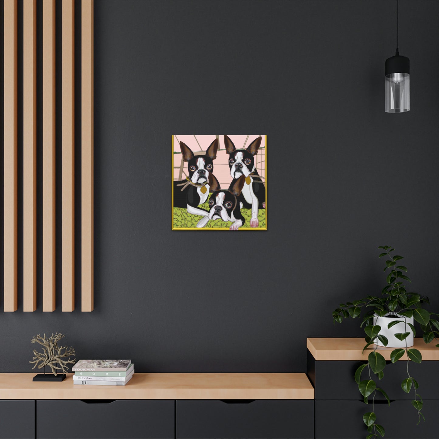 "Boston Terrier Reflection Shine" - Canvas