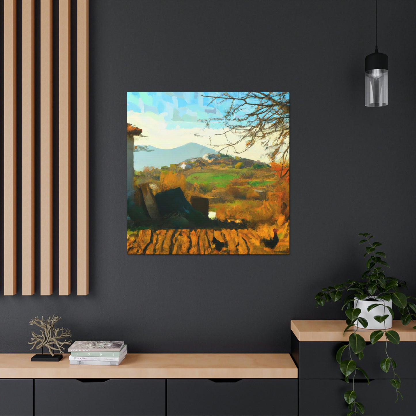 "The Serene Riverside Reflection" - Canvas