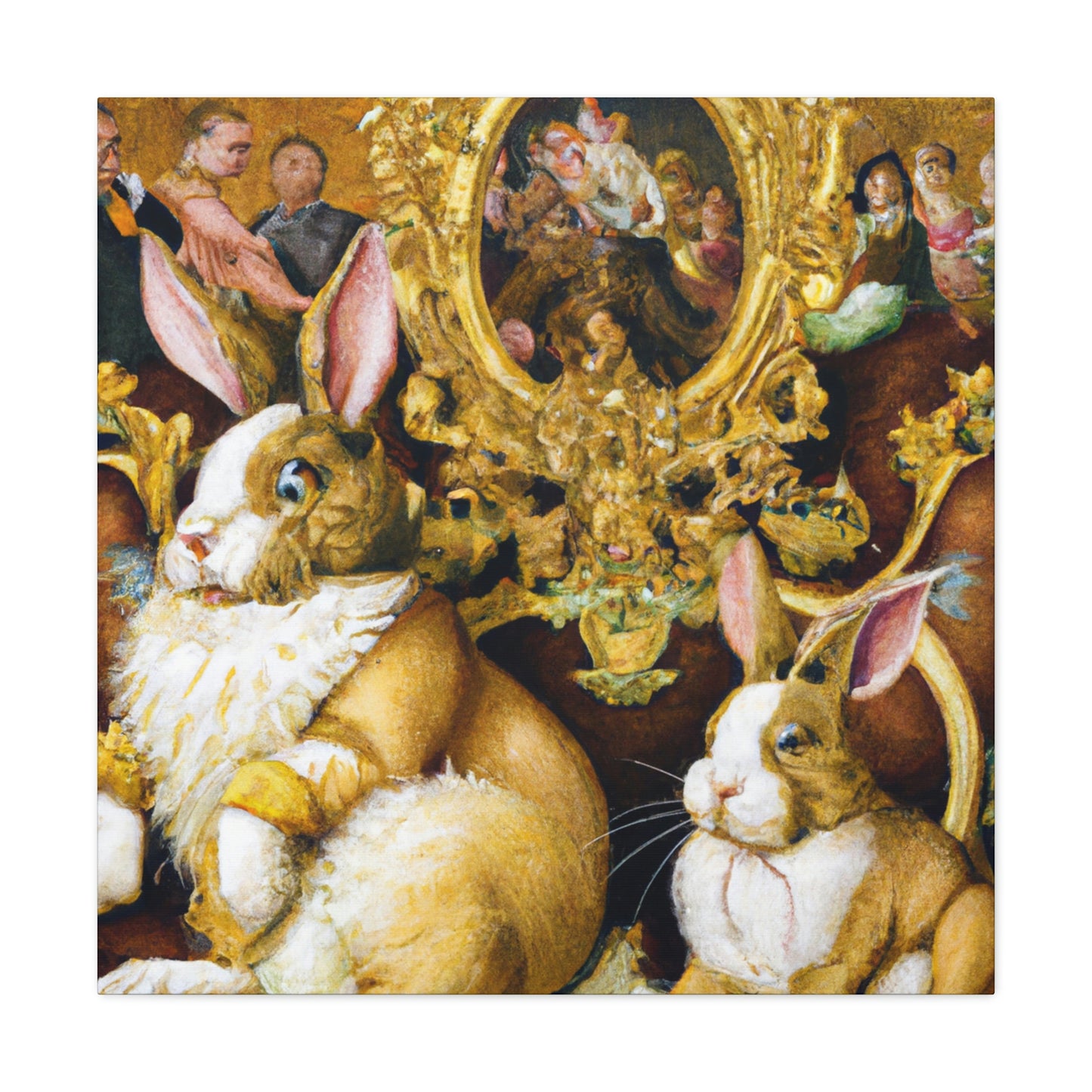 "Rabbits in Baroque Splendor" - Canvas