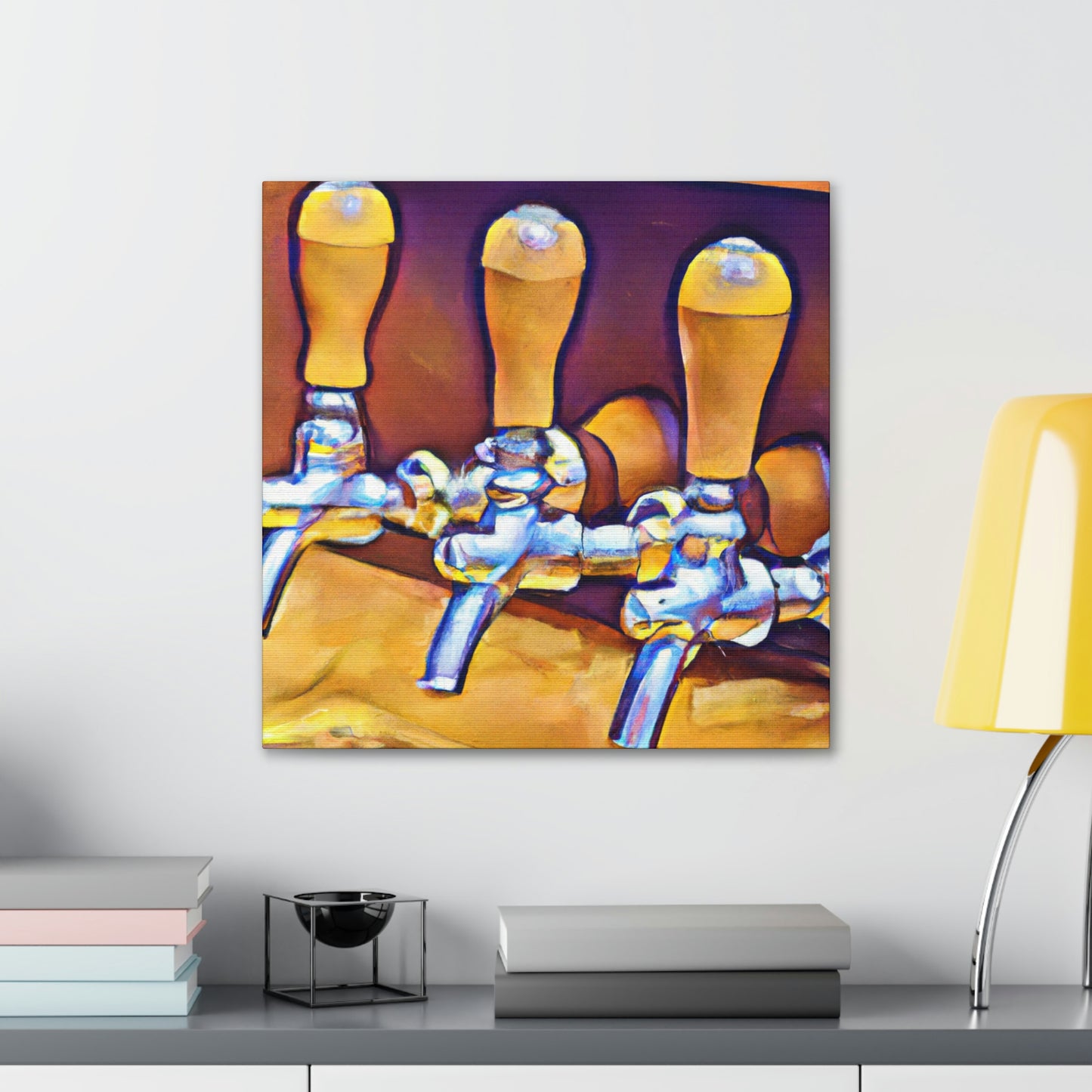 Pouring Night Bar Tap - Canvas