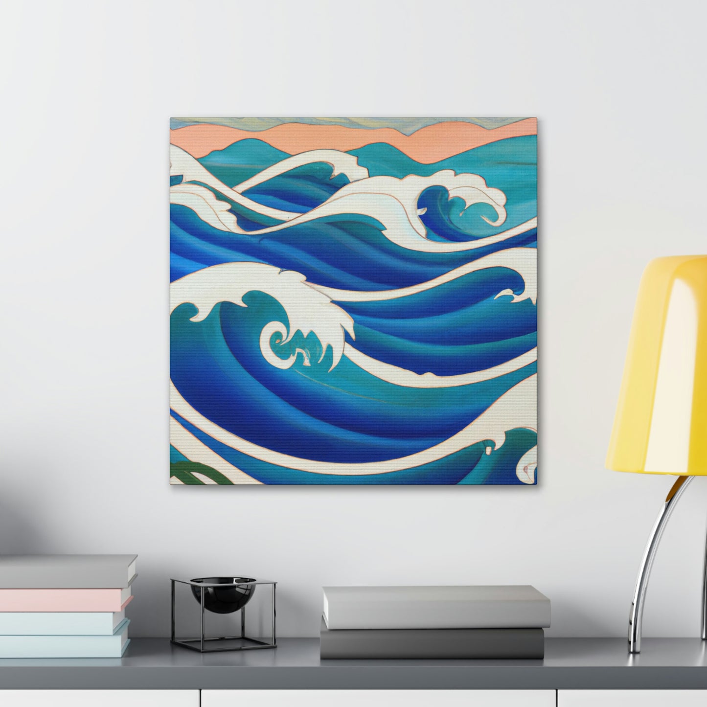 "Glimmering Ocean Fireworks" - Canvas