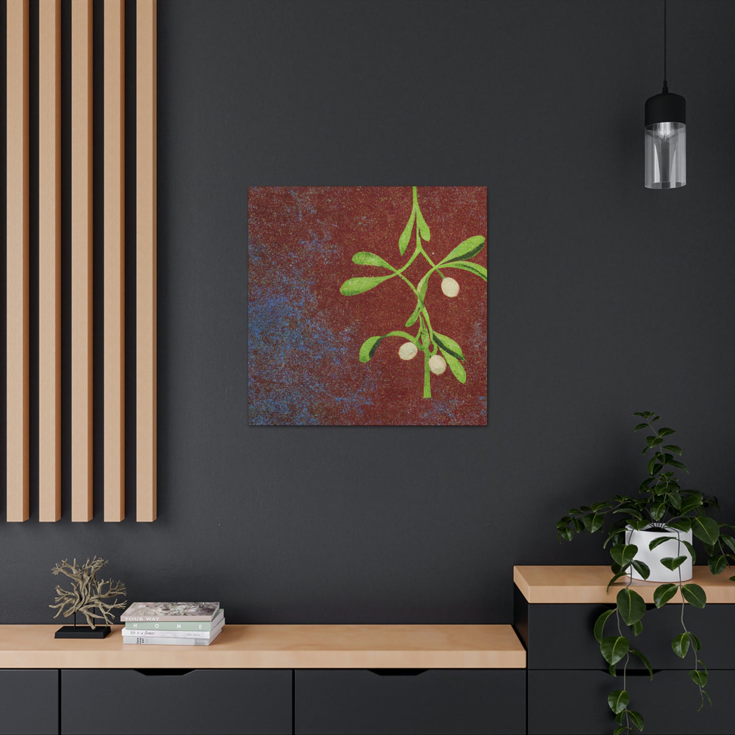 "Mistletoe in Monochrome" - Canvas