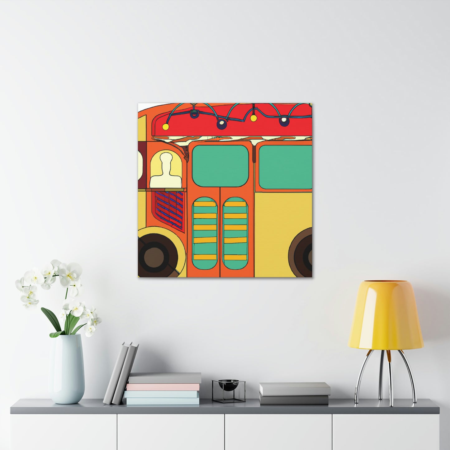 "Bus In Art Deco" - Canvas