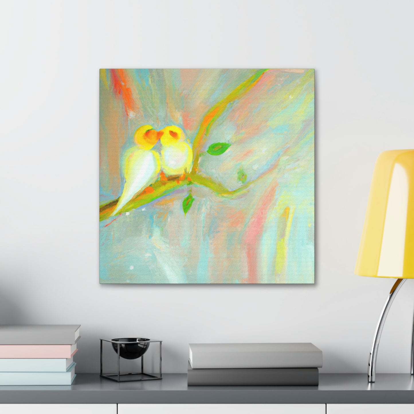 Love Birds in Branch - Canvas