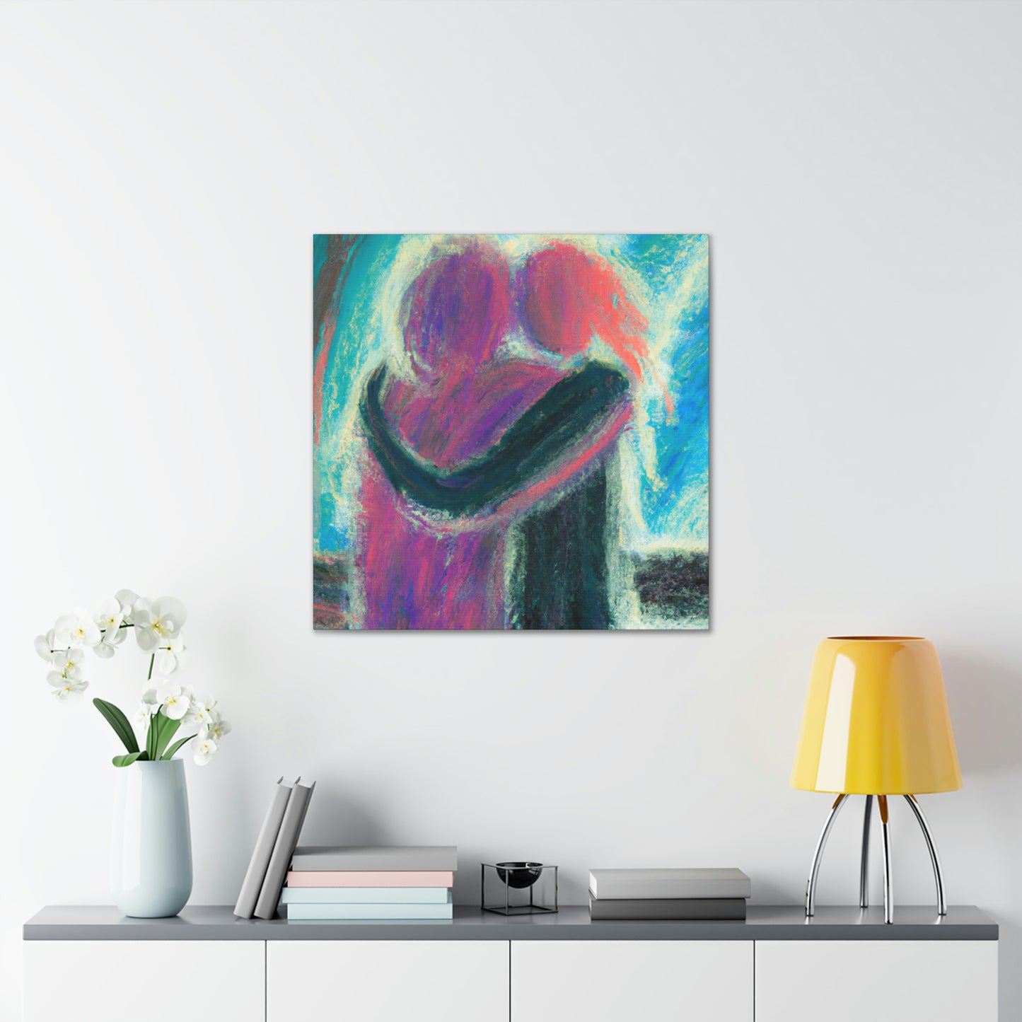 "Couples in Romantic Embrace" - Canvas