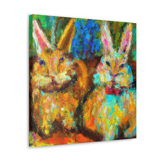 Rabbits in Springtime - Canvas