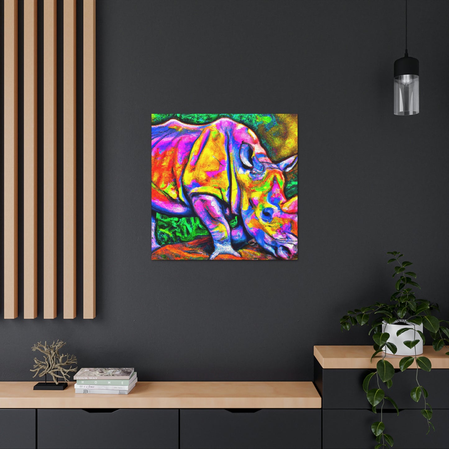 Rhinoceros in Deco - Canvas