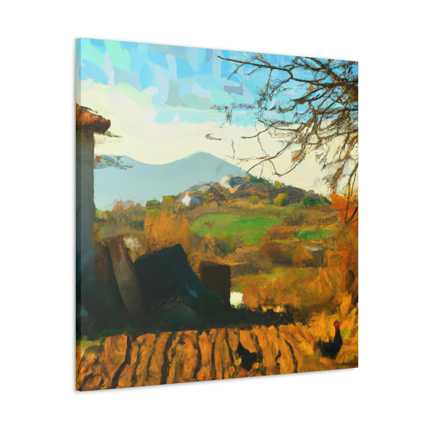 "The Serene Riverside Reflection" - Canvas