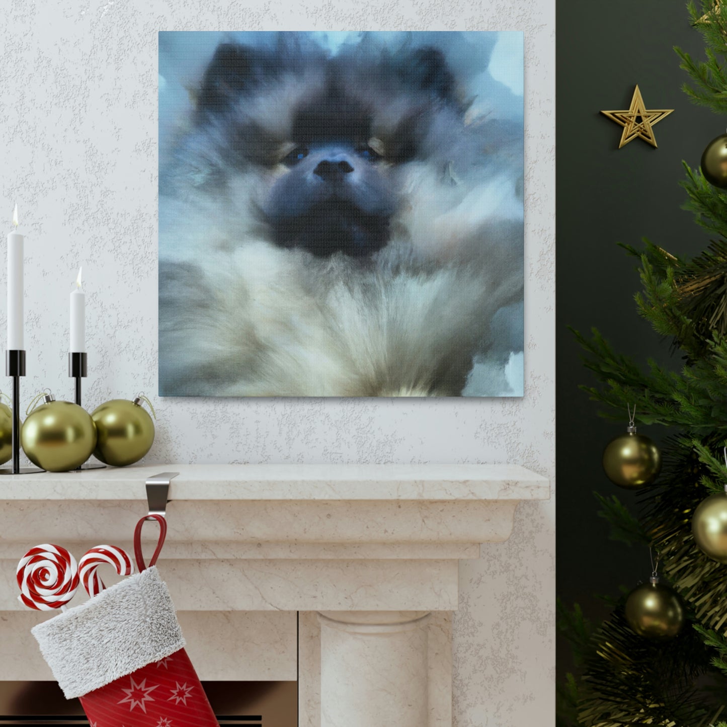 Keeshond in Abstract - Canvas