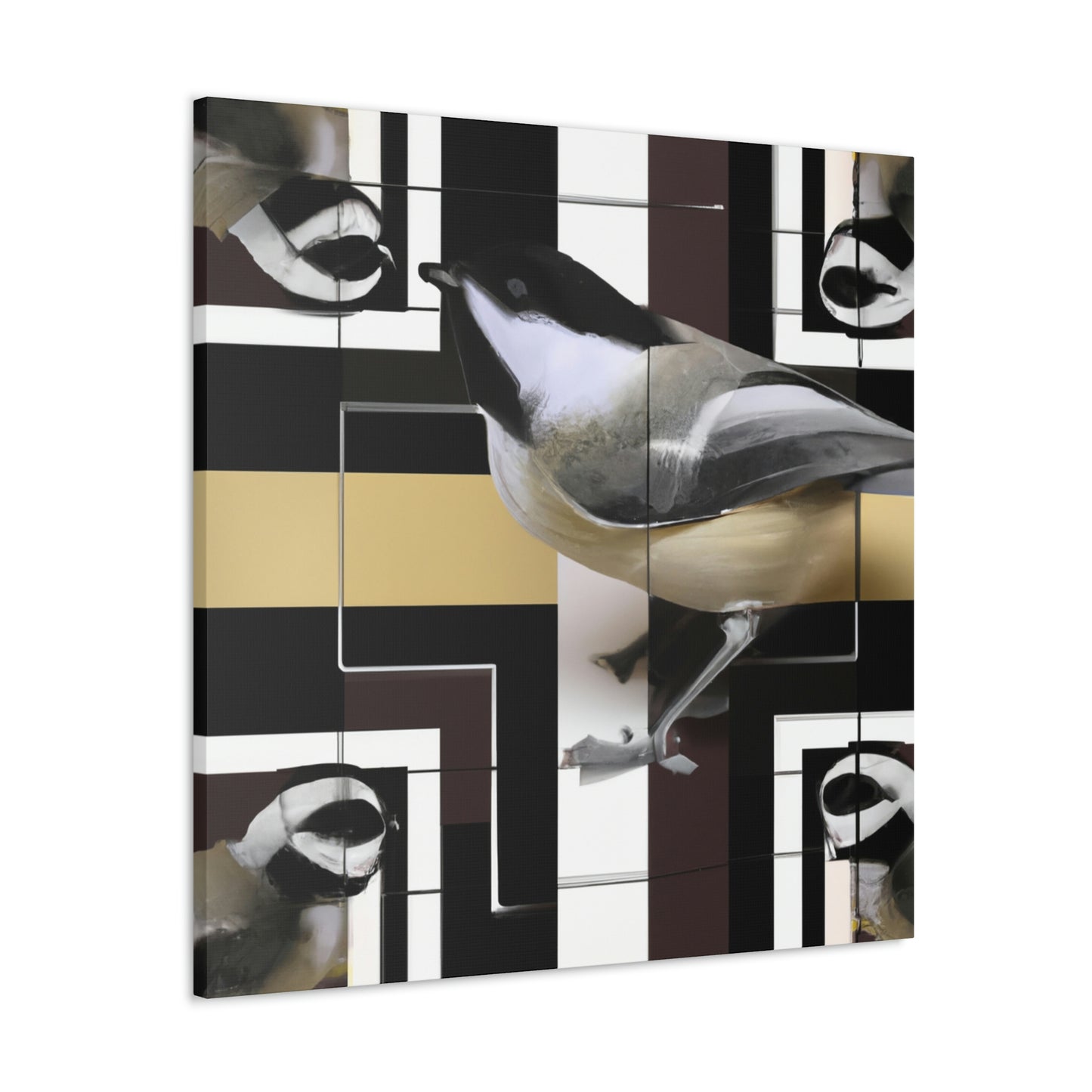 "Chickadee in Deco Style" - Canvas