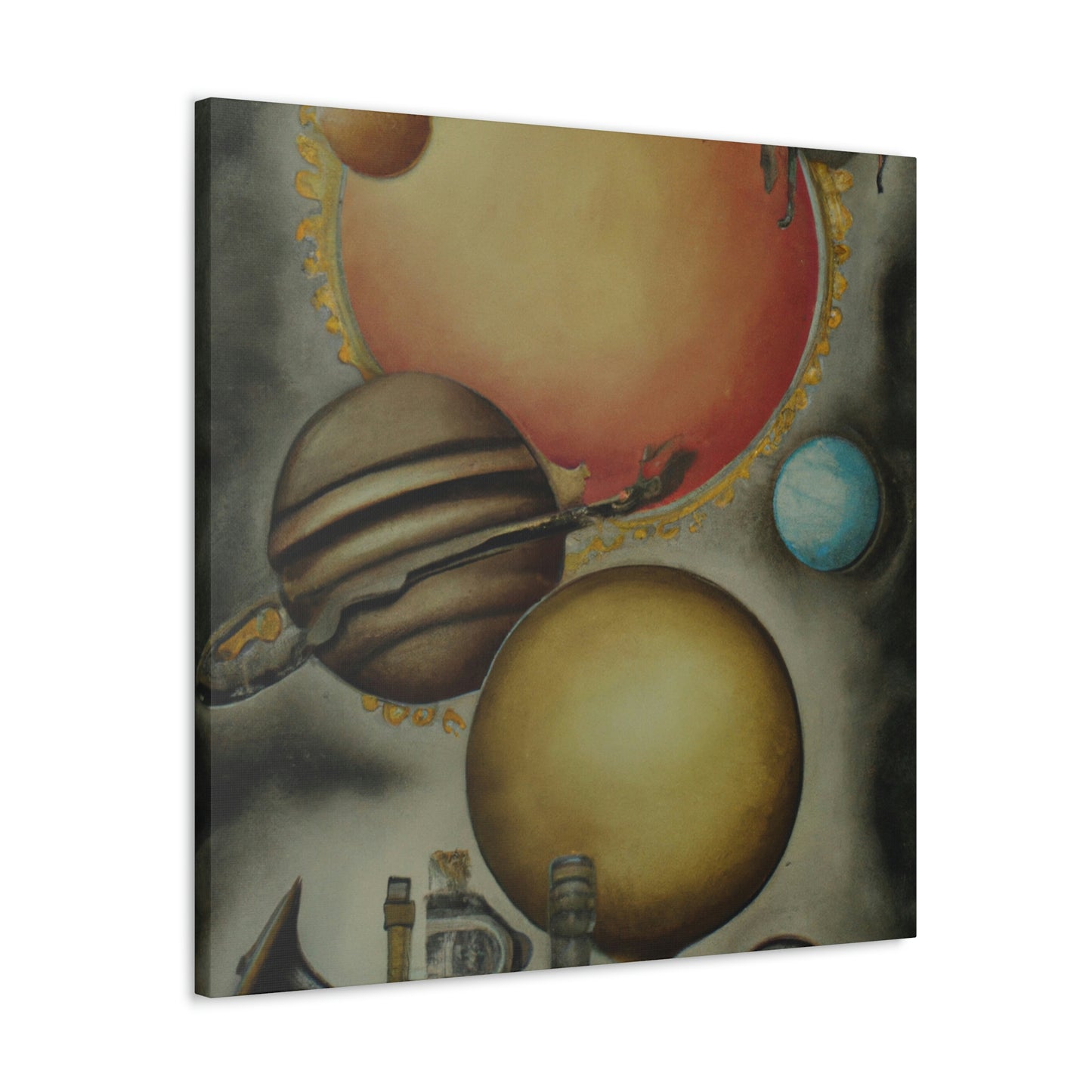 Steampunk Planets Violet - Canvas