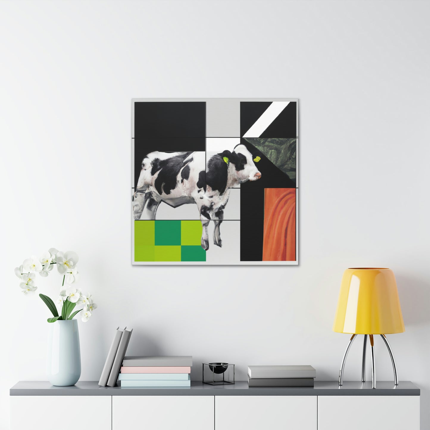 Cow's Lifelike Lament - Canvas