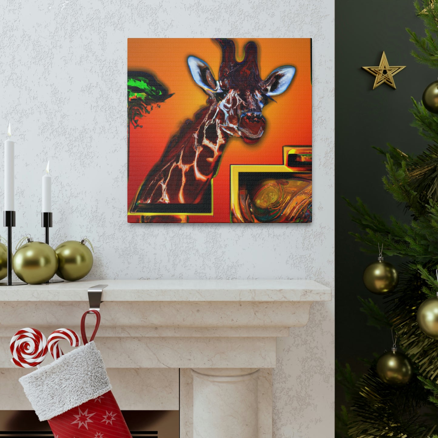 Giraffe in Art Deco - Canvas