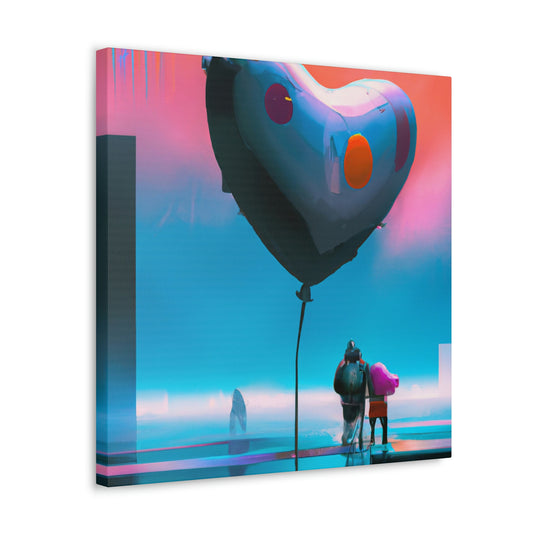 "Heart Balloon Ascension" - Canvas