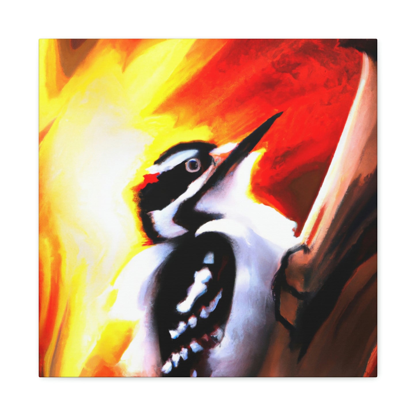 "Downy Woodpecker Soujourn" - Canvas