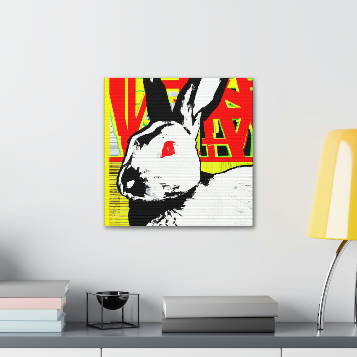 Rabbit in Moonlight Glow. - Canvas