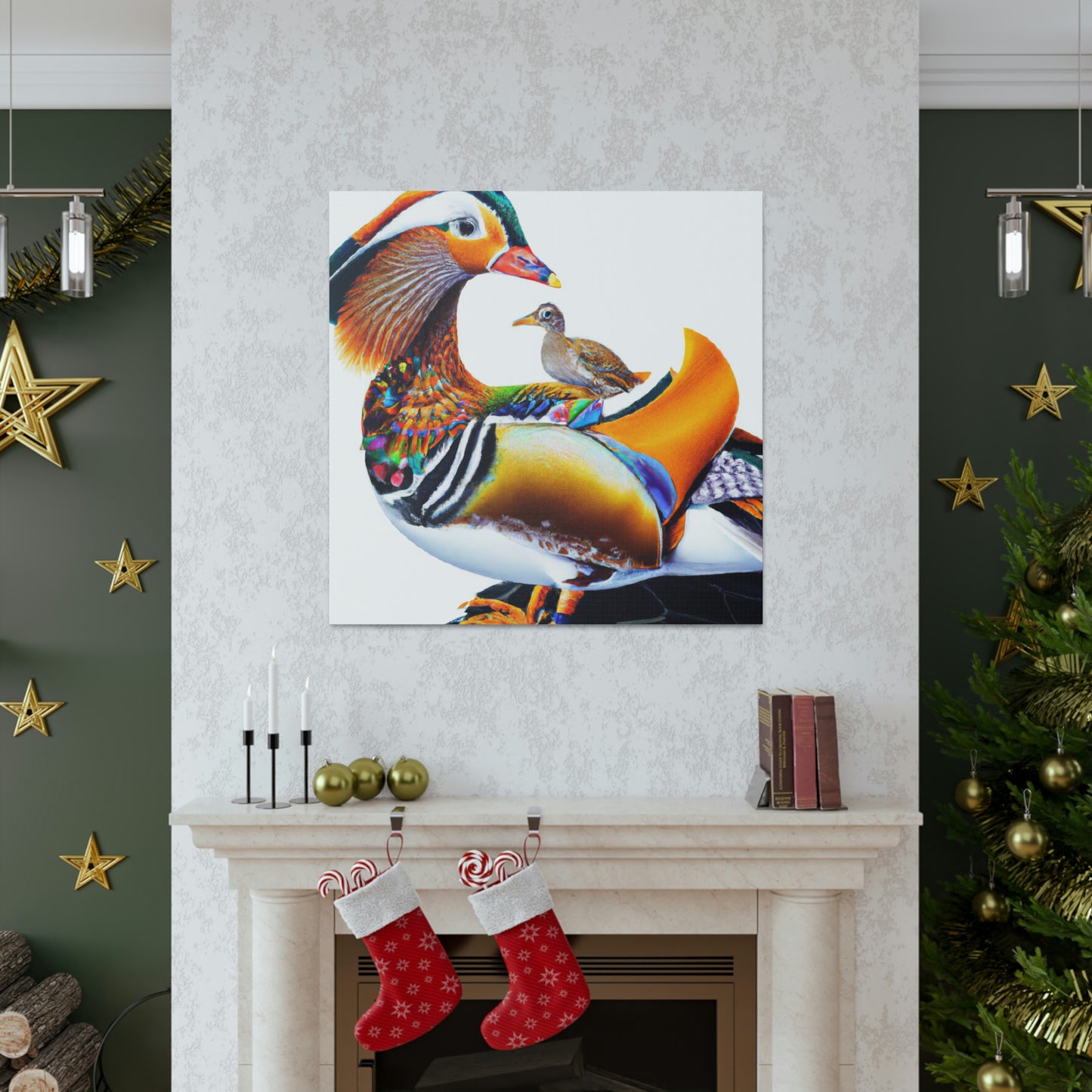 "Mandarin Ducks in Flight" - Canvas