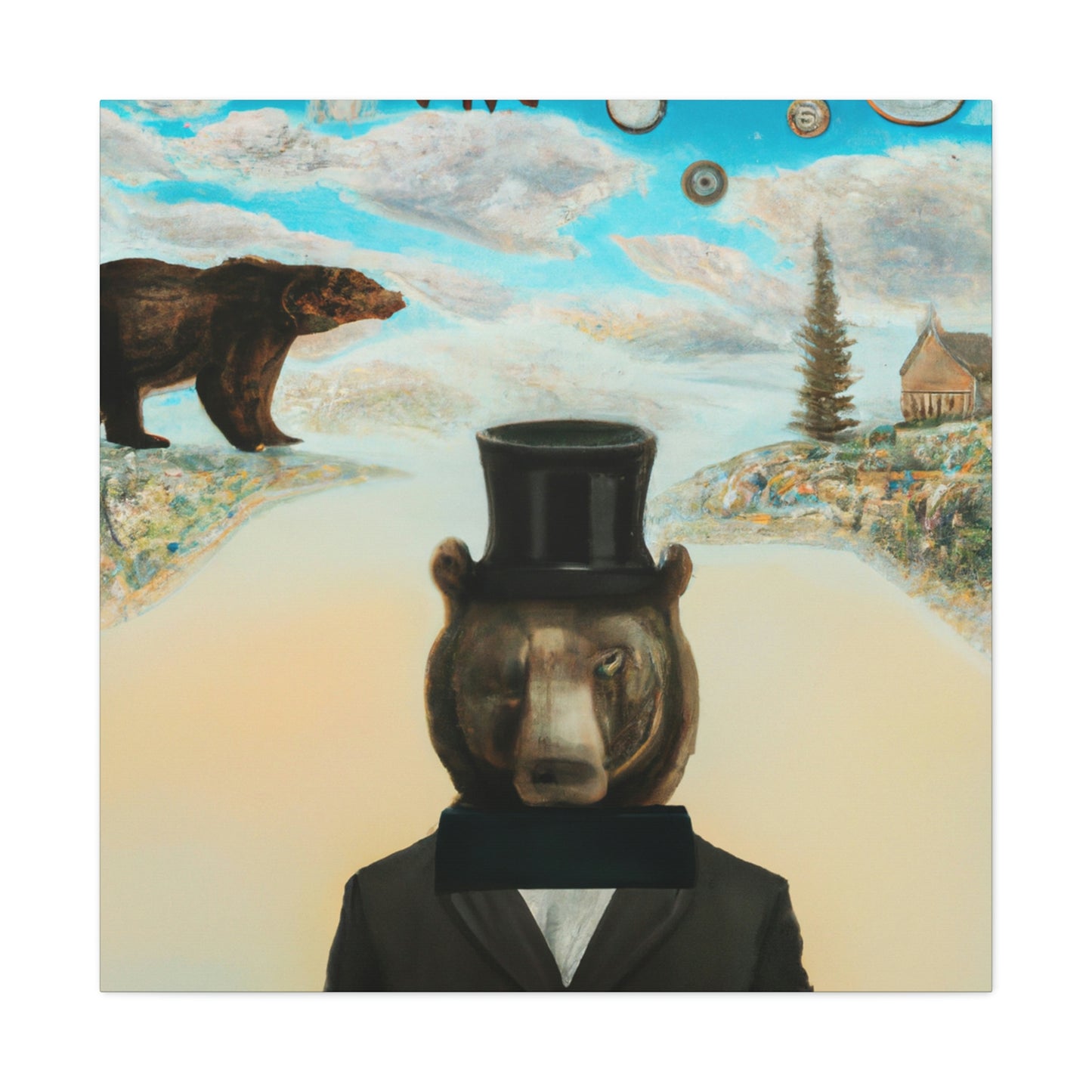 Steam Black Bear Portrait - Canvas