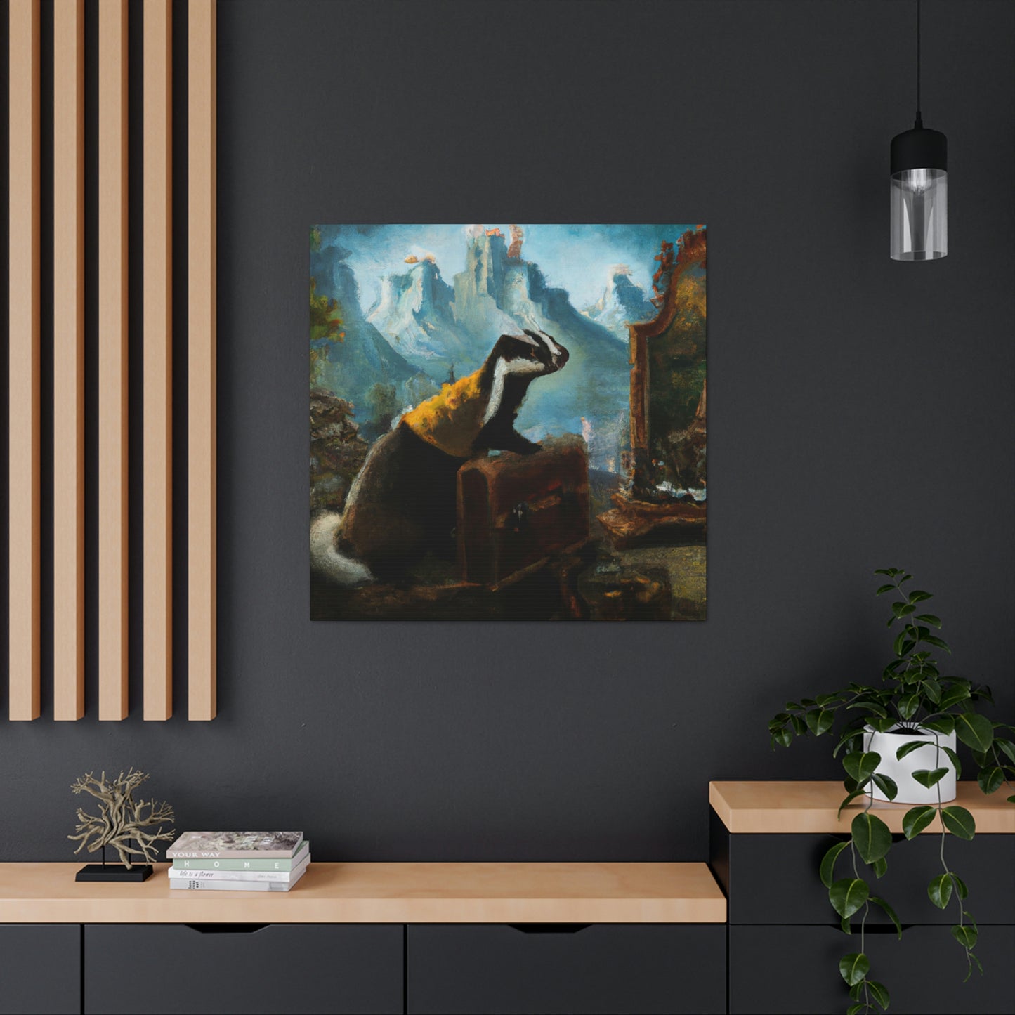 Badger in Steampunk World - Canvas