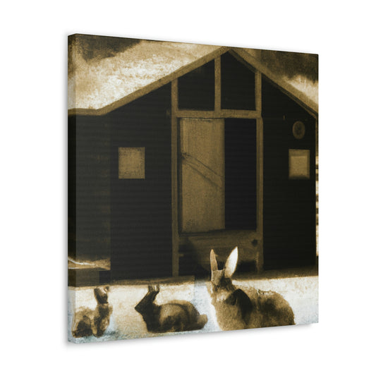 "Rabbits in Nature's Harmony" - Canvas