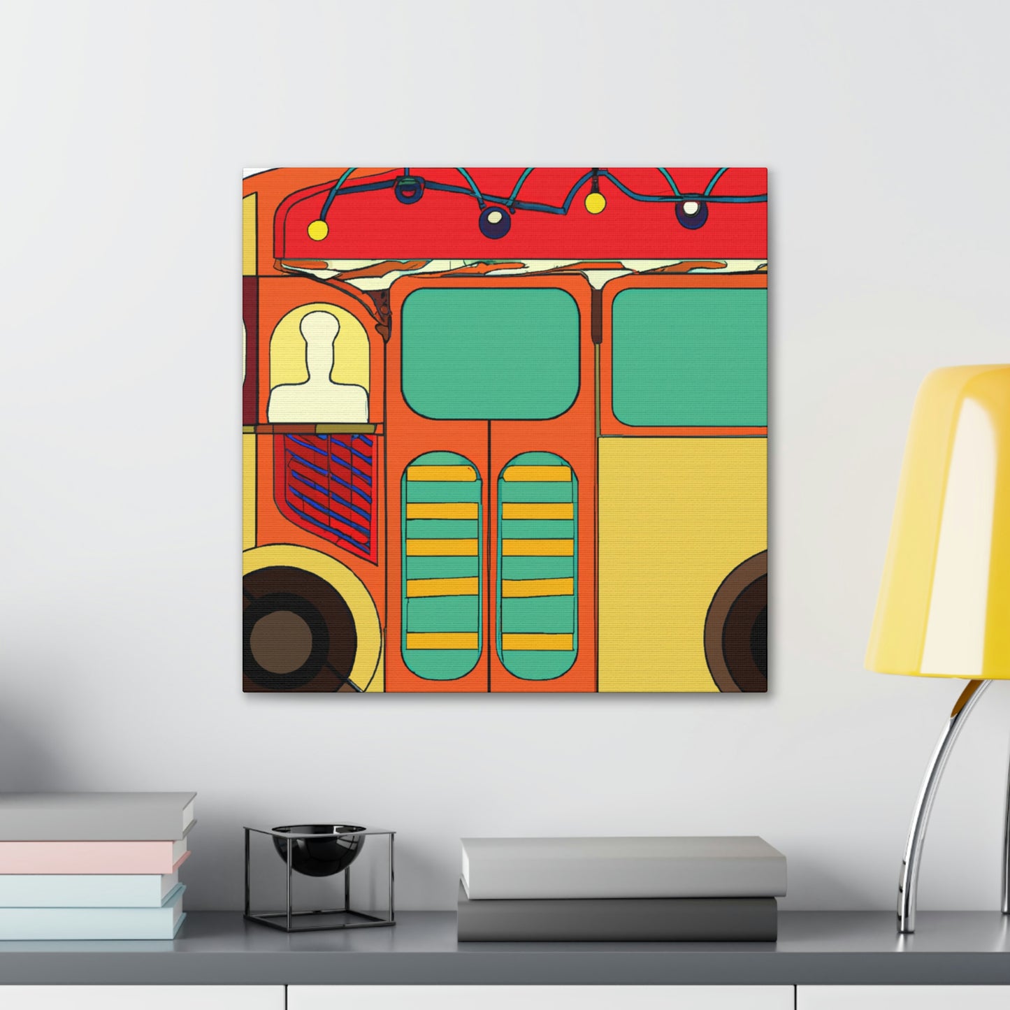 "Bus In Art Deco" - Canvas