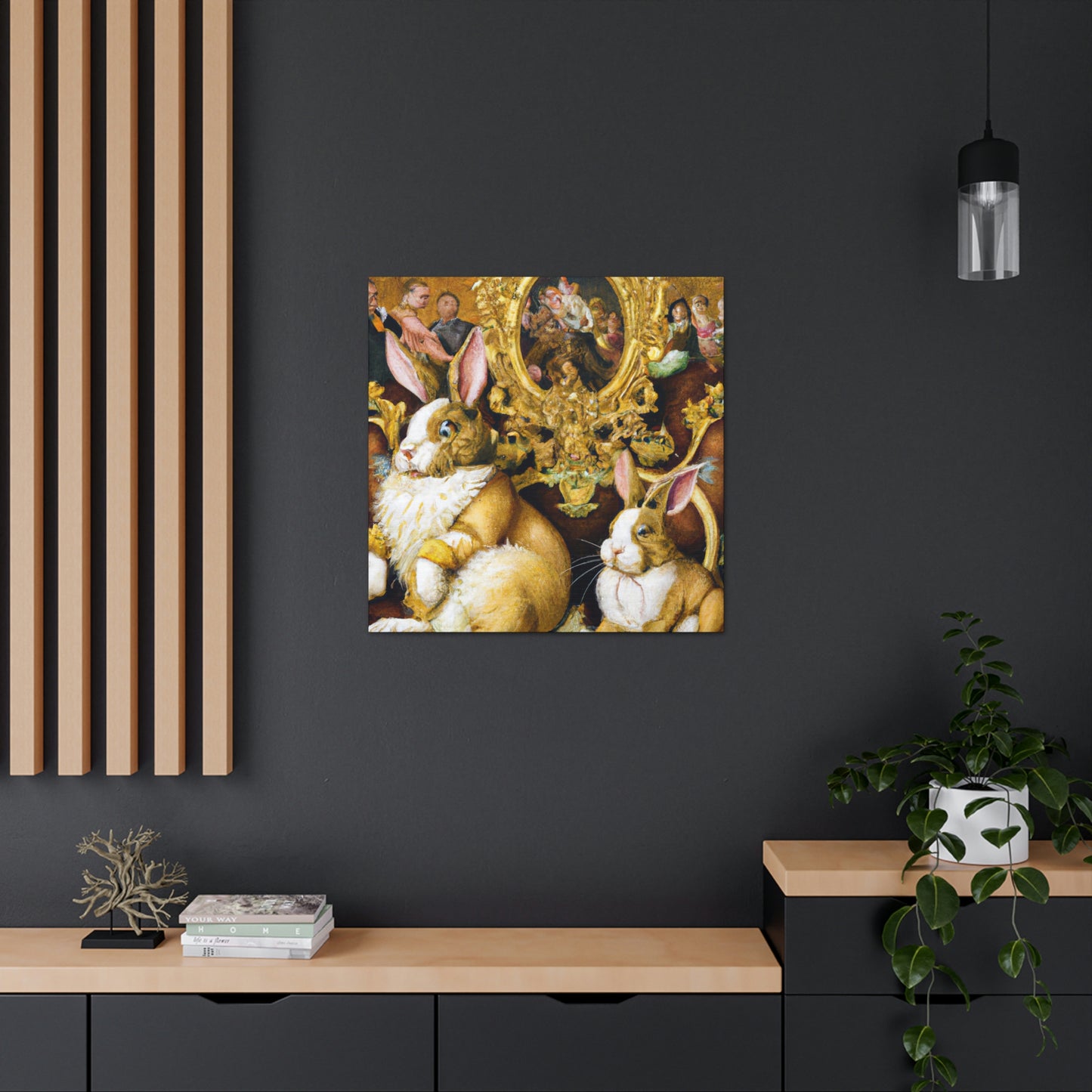 "Rabbits in Baroque Splendor" - Canvas