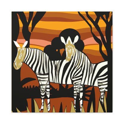 "Zebra in Moonlight Glaze" - Canvas