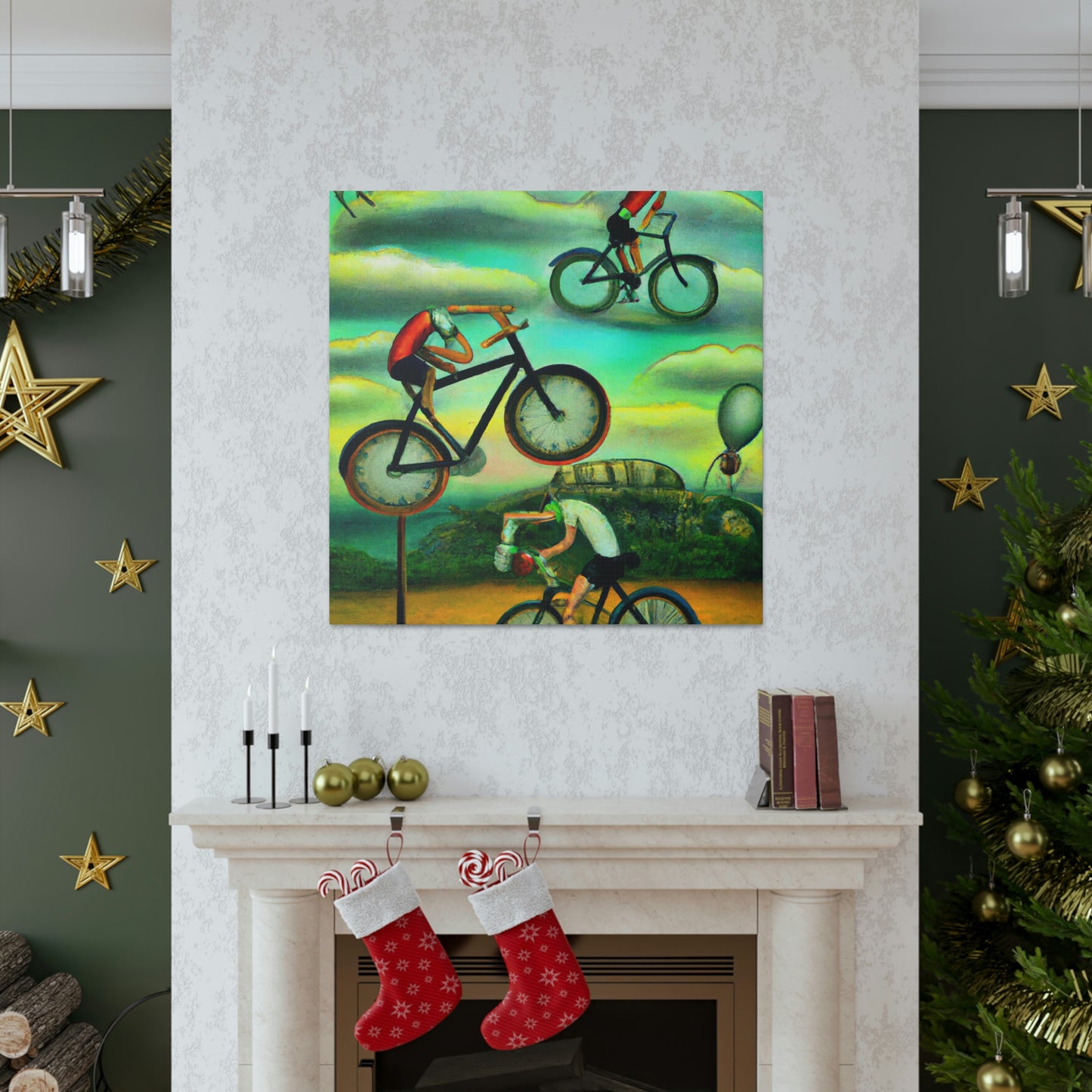 "Wheeled Dreamscape Biking" - Canvas