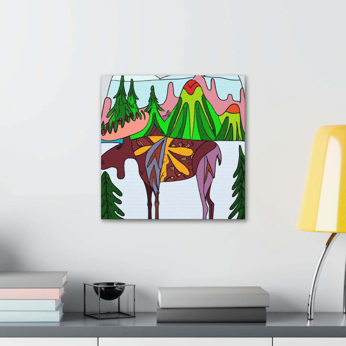 "Moose in Moonlight Glow" - Canvas