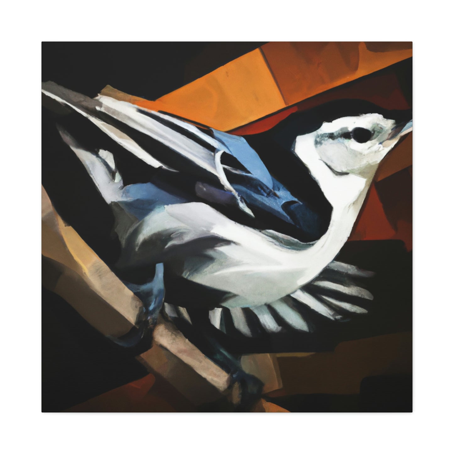 "Nuthatch in Art Deco" - Canvas