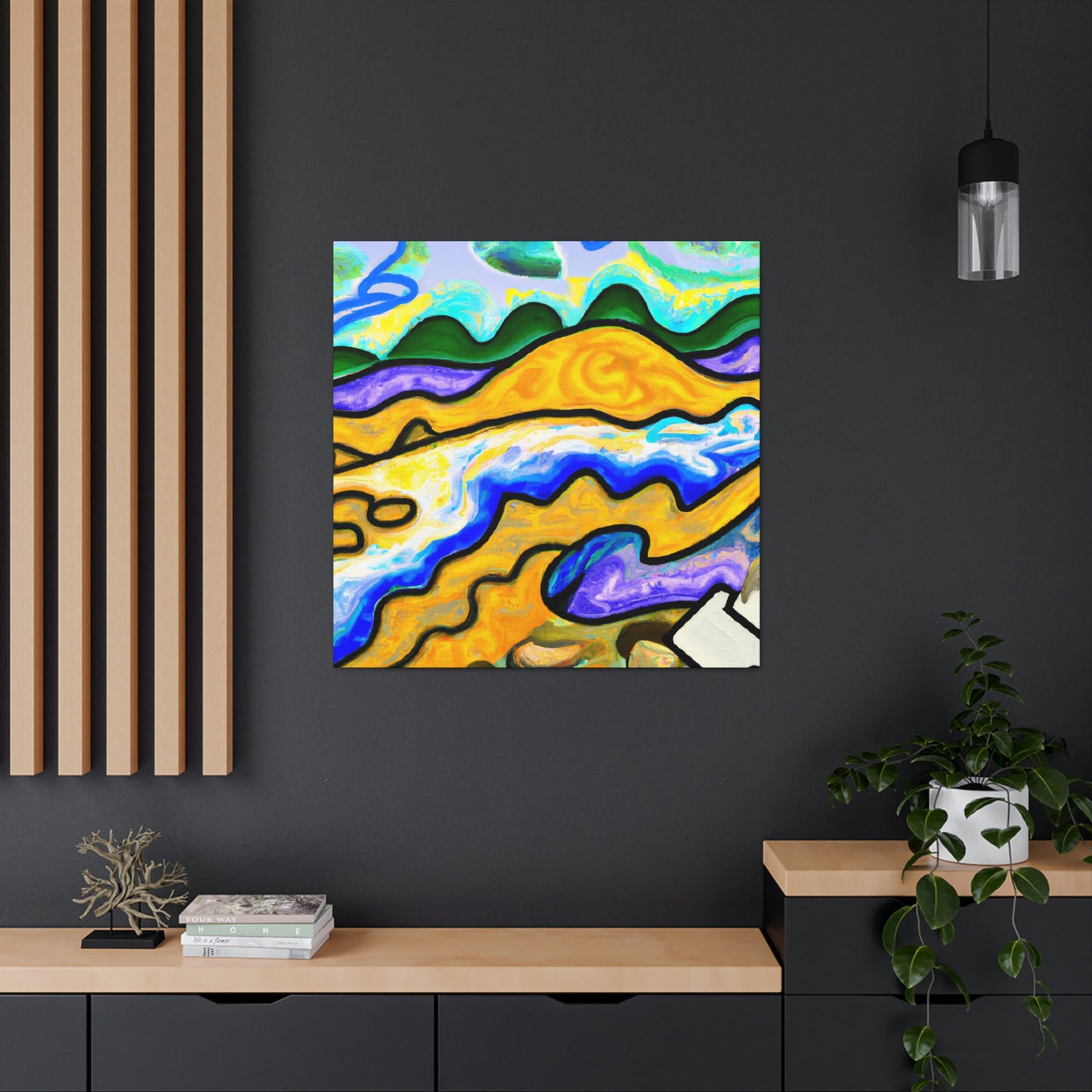 River at Twilight. - Canvas