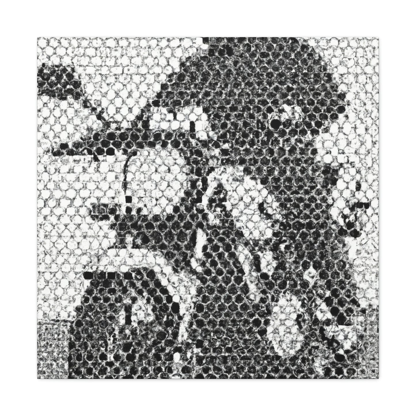 Motorcycles in Pointillism - Canvas