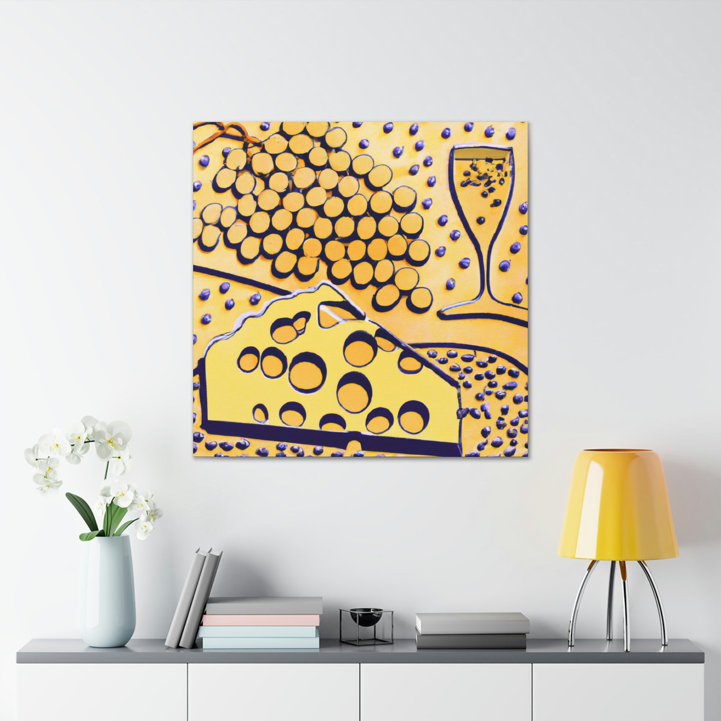 Cheese Grapes Mosaic - Canvas