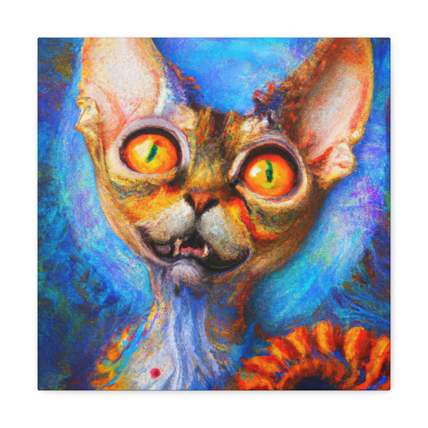 "Devon Rex Regal Portrait" - Canvas