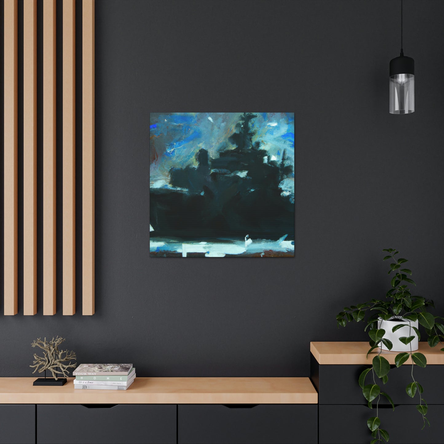 Battleship In Abstract - Canvas