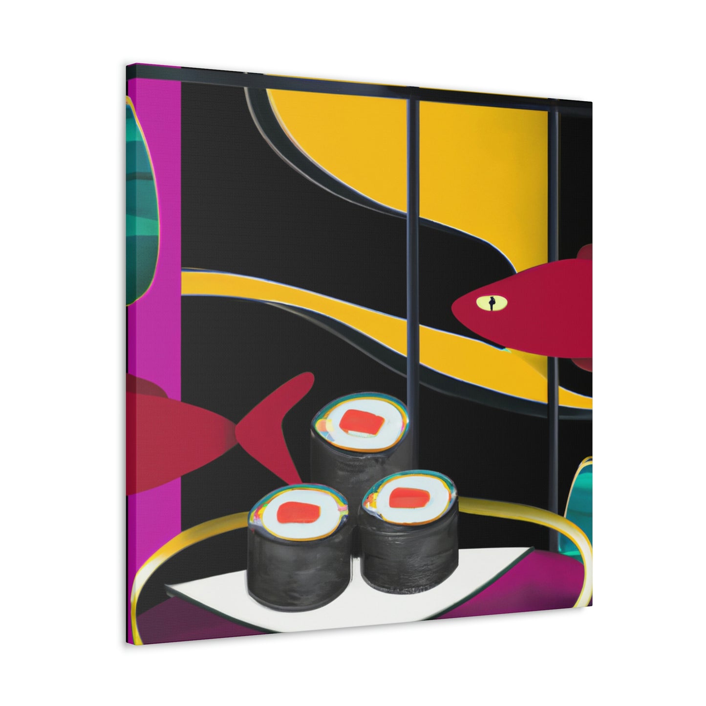 "Rolling Wave of Sushi" - Canvas