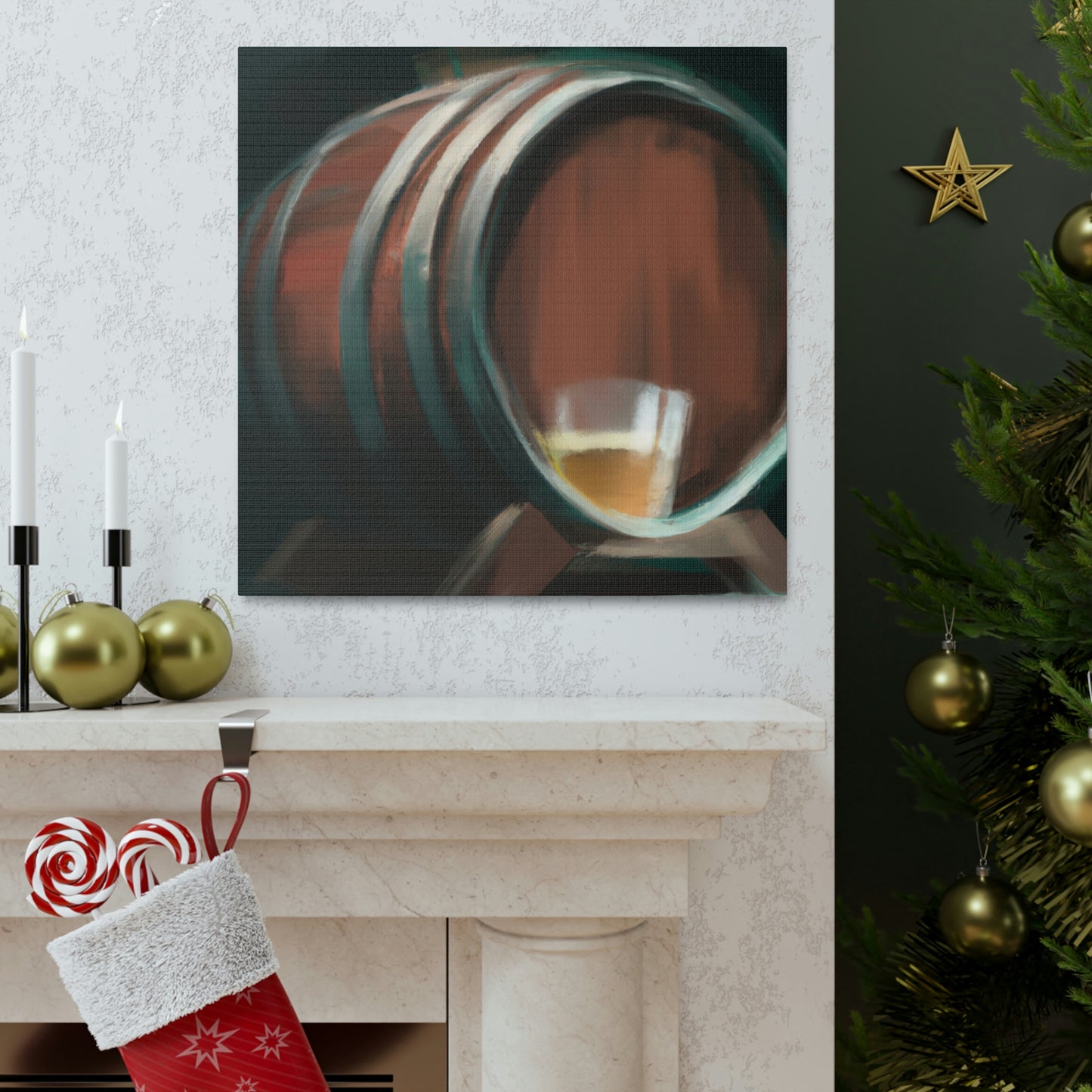 Whiskey in Oak Barrel - Canvas