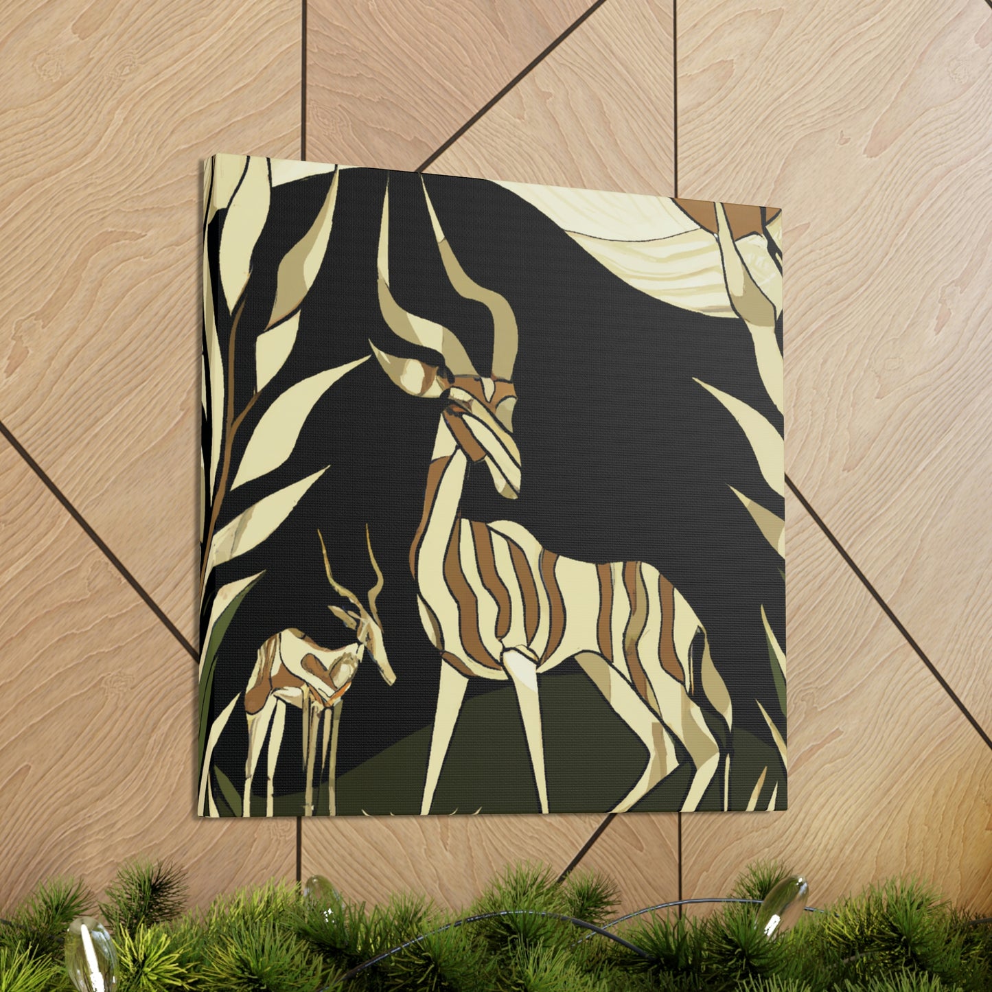 "Gazelle in Art Deco" - Canvas