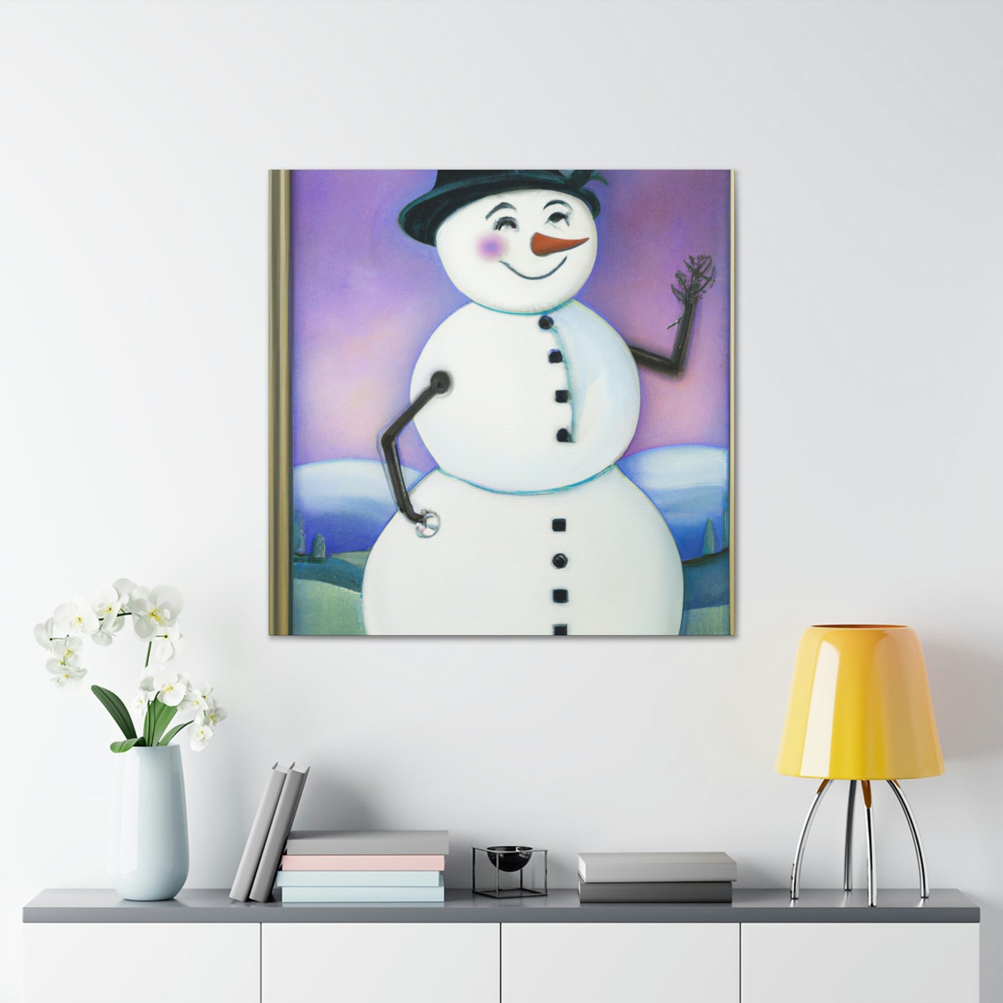 Chilling Art Deco Snowman - Canvas