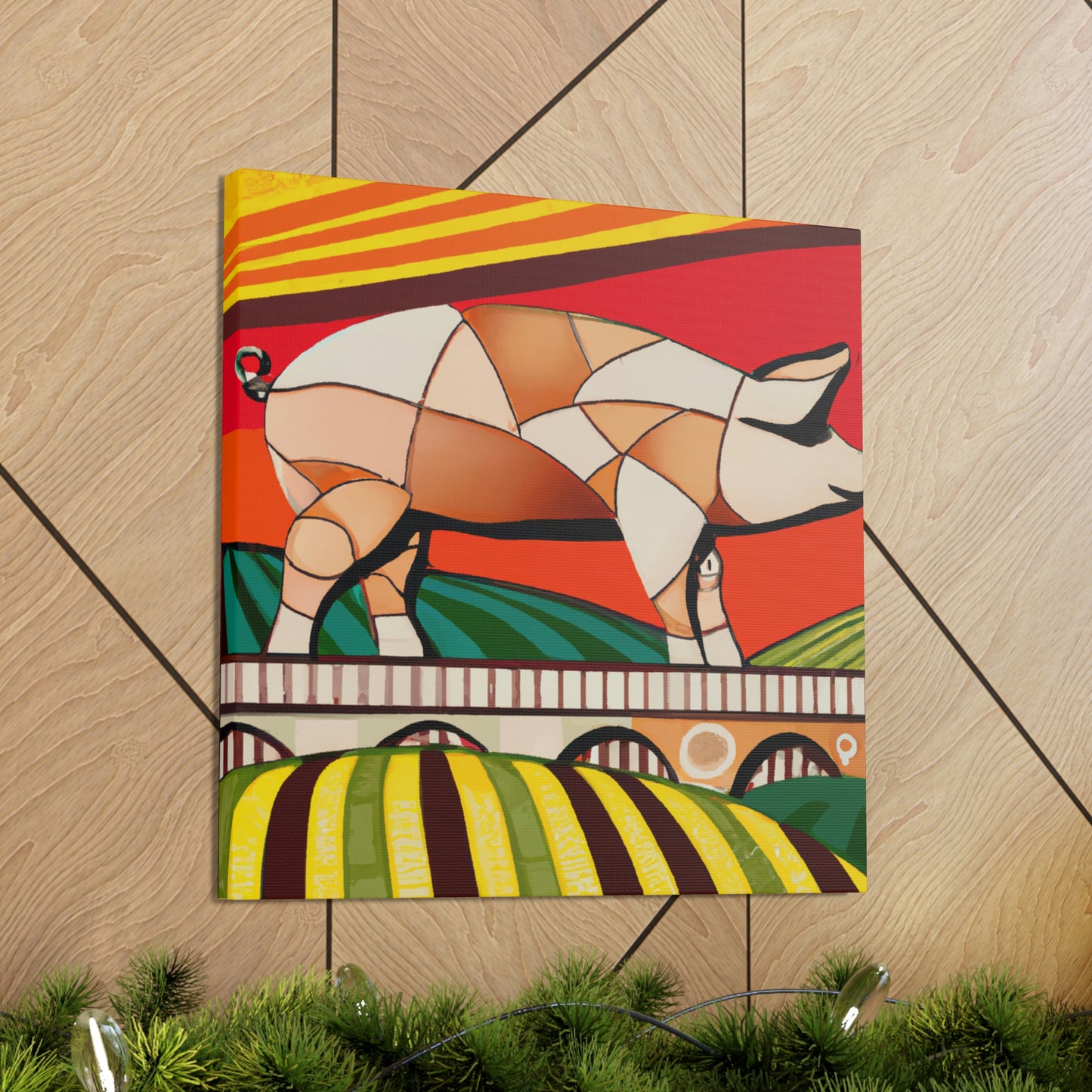 "Pig in Pinstripe Suits" - Canvas