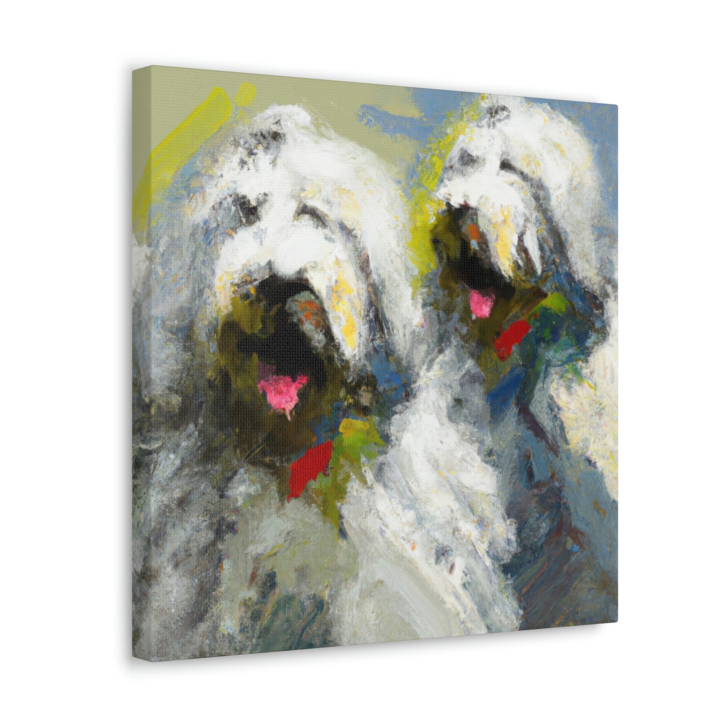 "Old English Sheepdog Dream" - Canvas