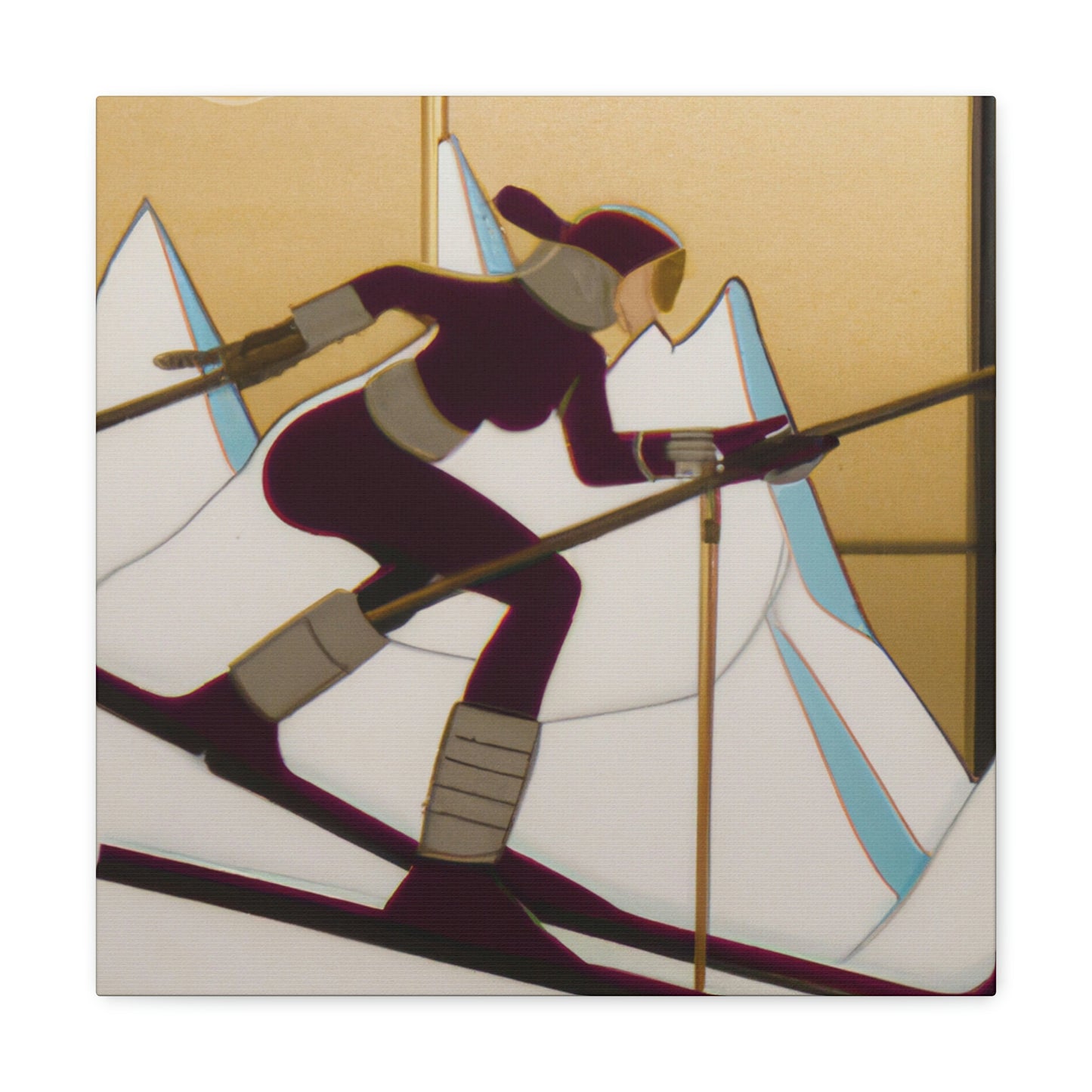 Gleaming Ski Slalom - Canvas