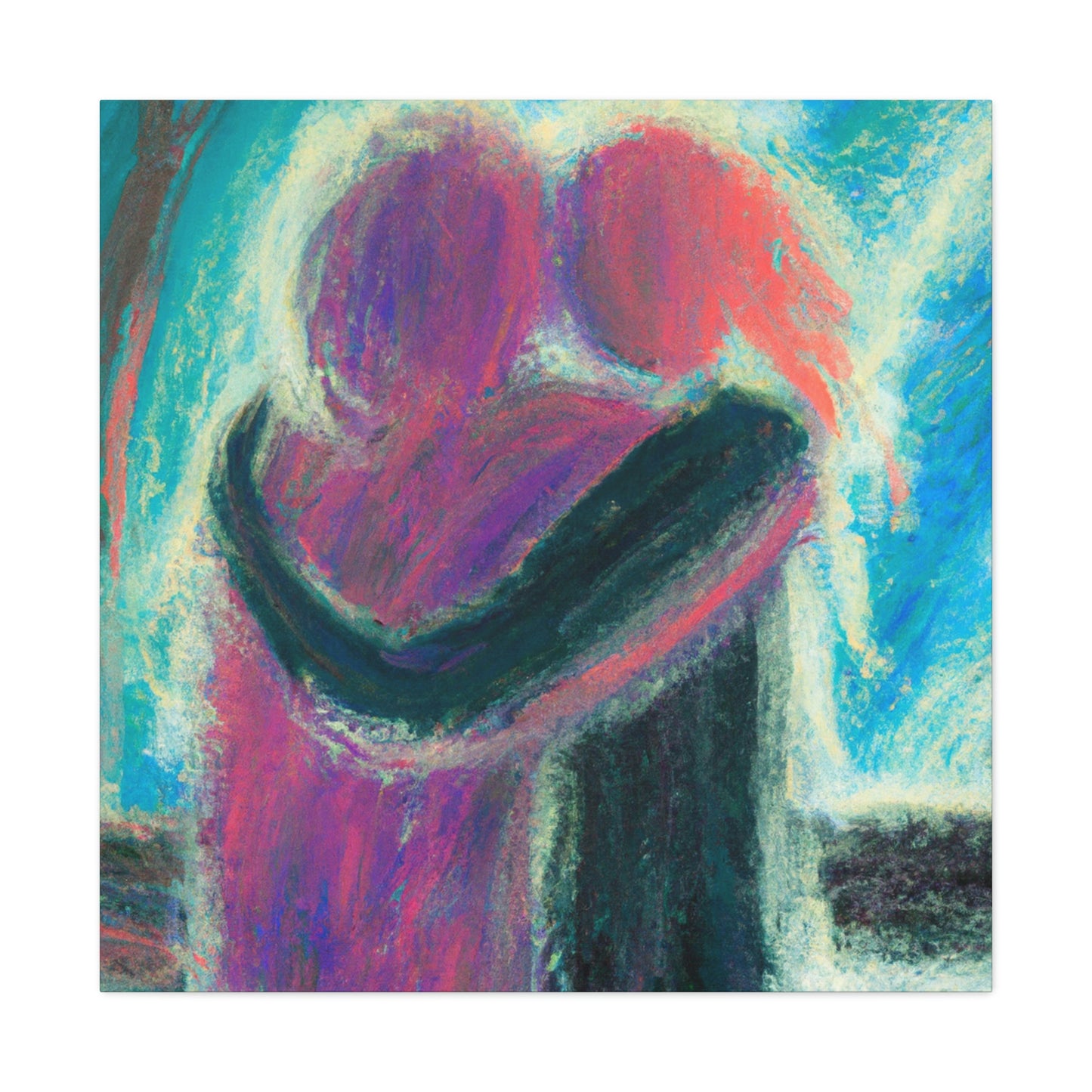 "Couples in Romantic Embrace" - Canvas