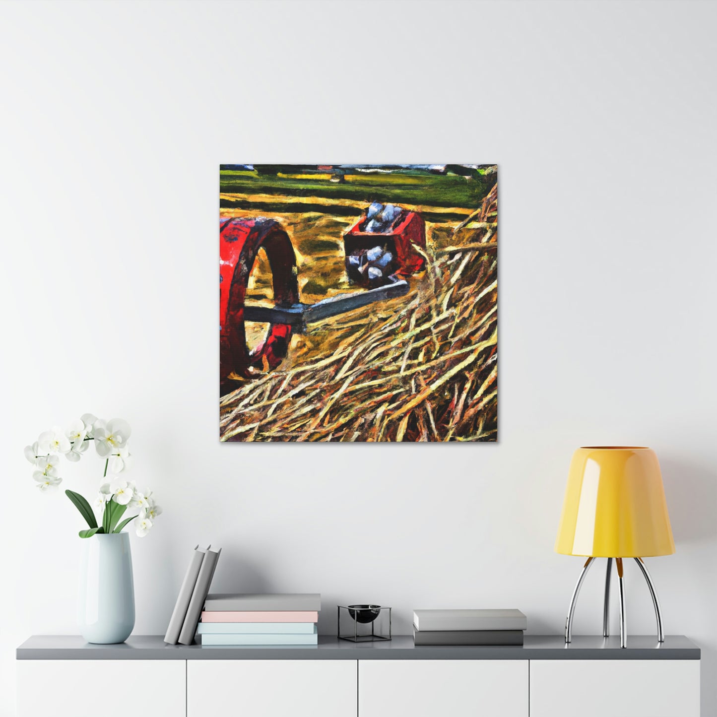 "Hay Balers Bustling Color" - Canvas