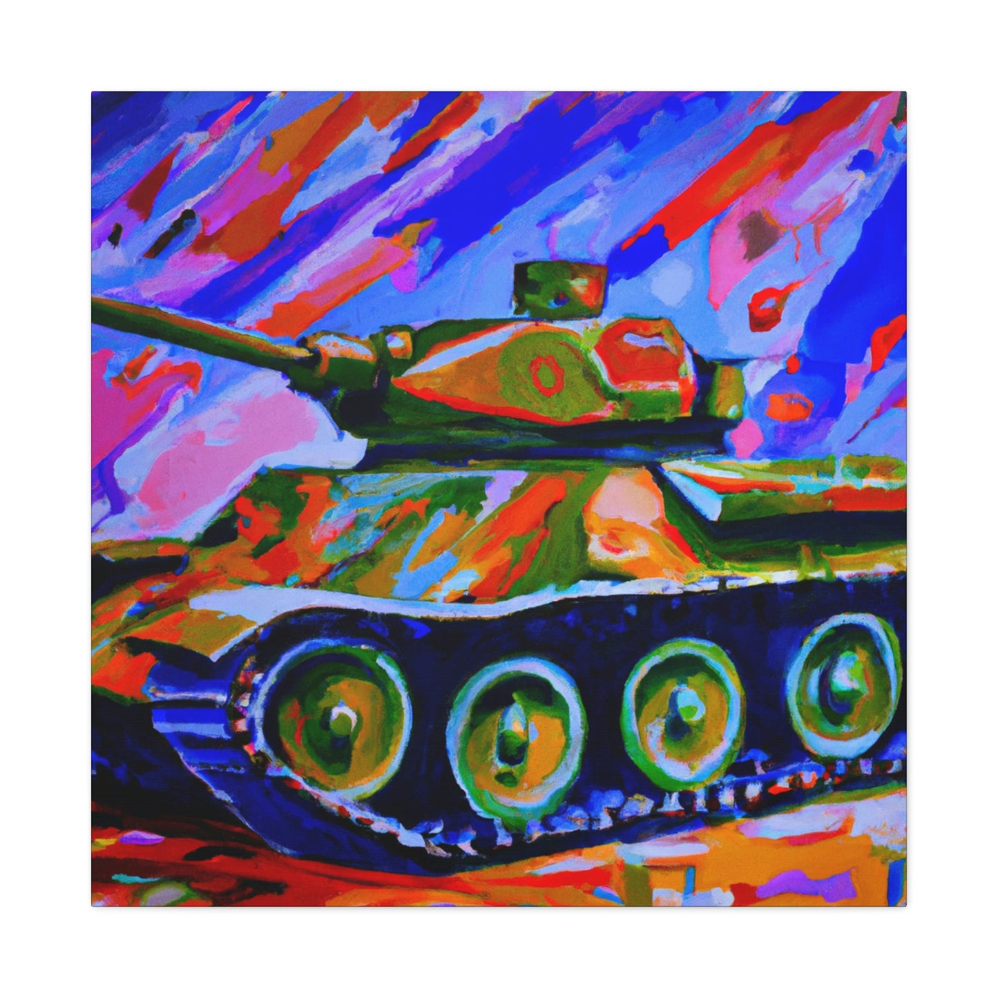 "Tank in Fauvist Hues" - Canvas