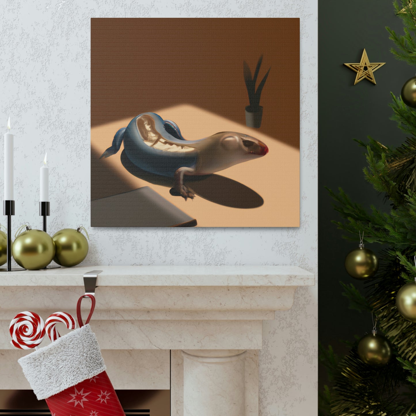 "Blue-Tongued Skink Zen" - Canvas